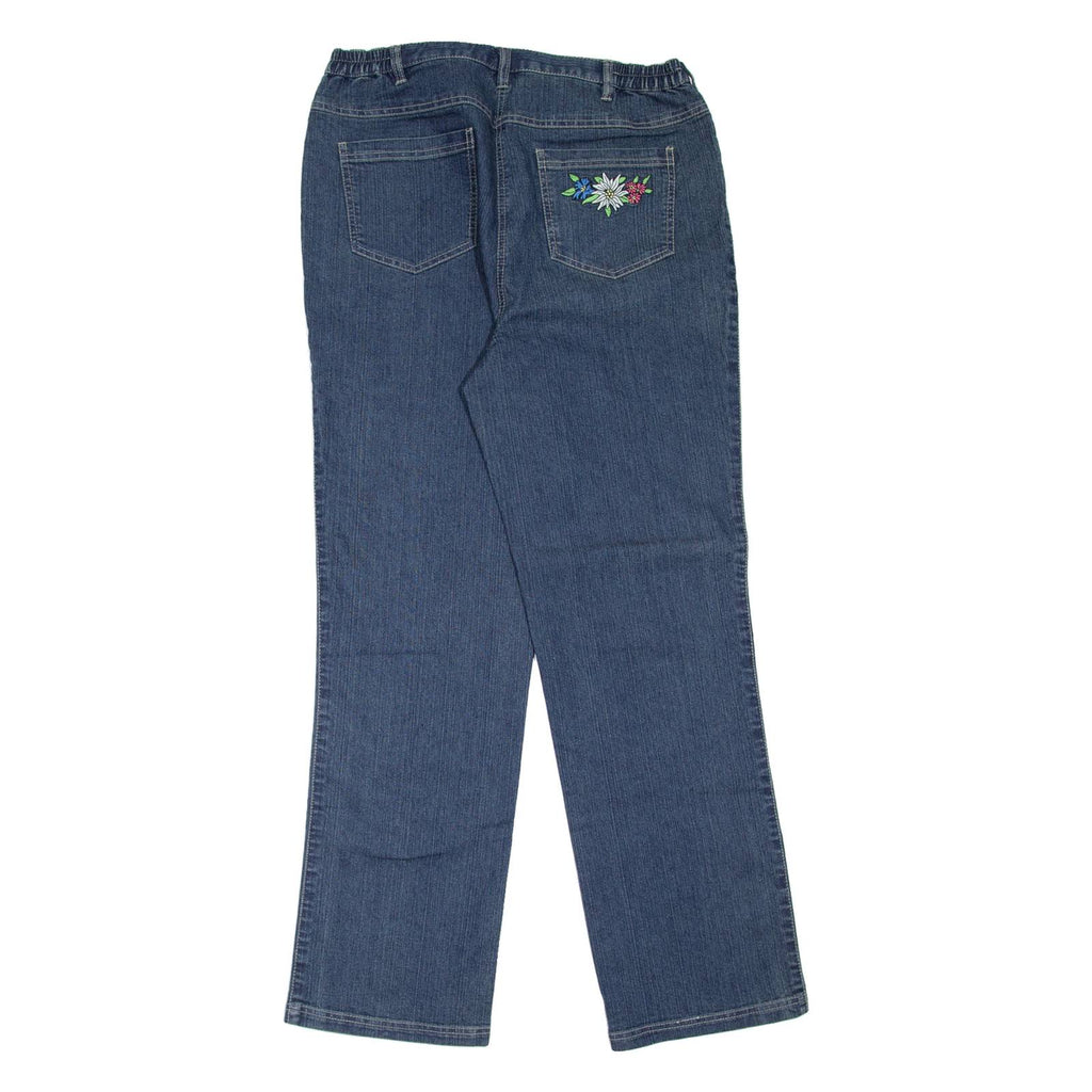 Floral Womens Jeans Blue Regular Skinny W33 L31