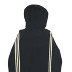 ADIDAS Womens Black & Pink Zip Hoodie UK 12 Cotton Blend Sport Casual