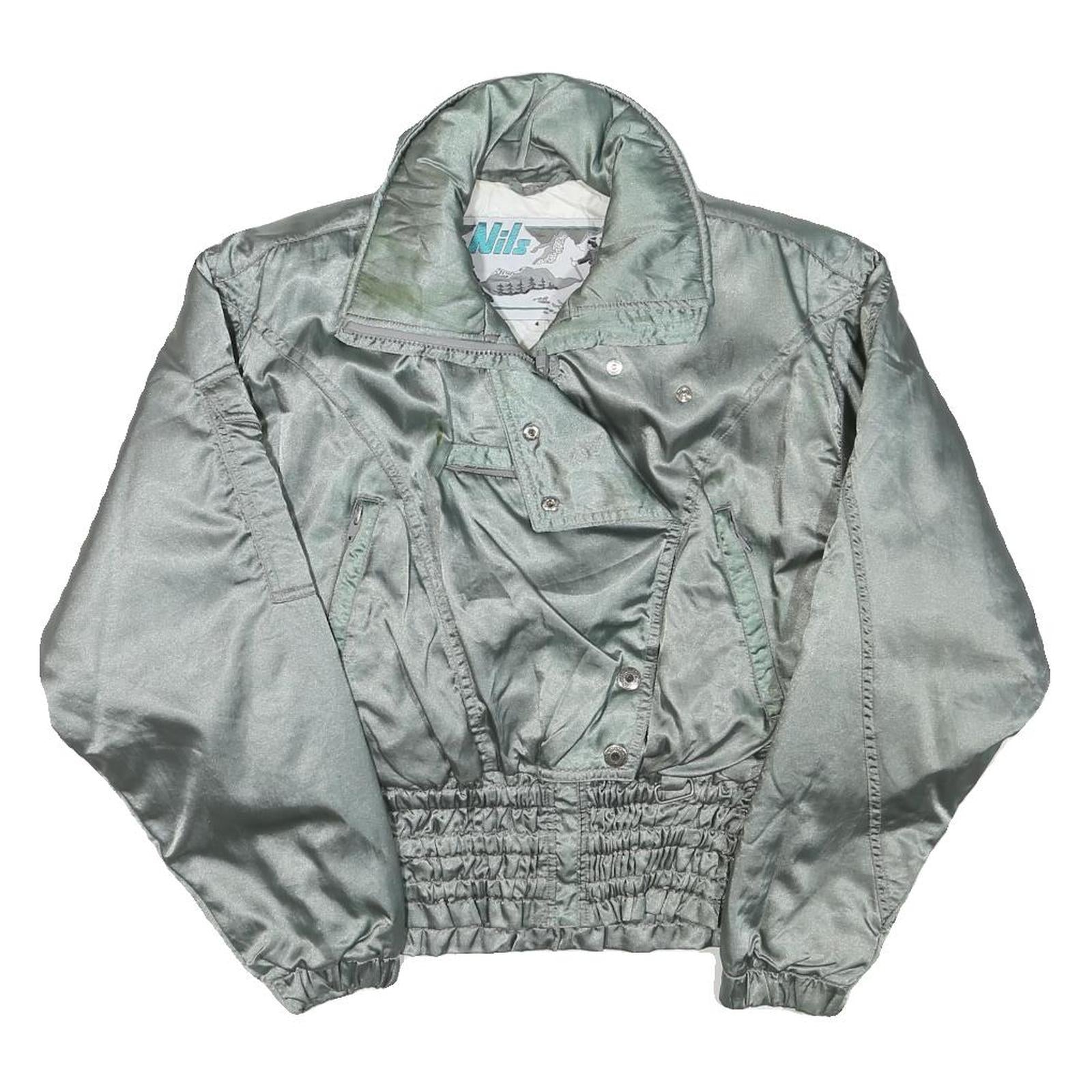 NILS Womens Silver Jacket XS Polyester Blend Plain Zip Casual Lightweight