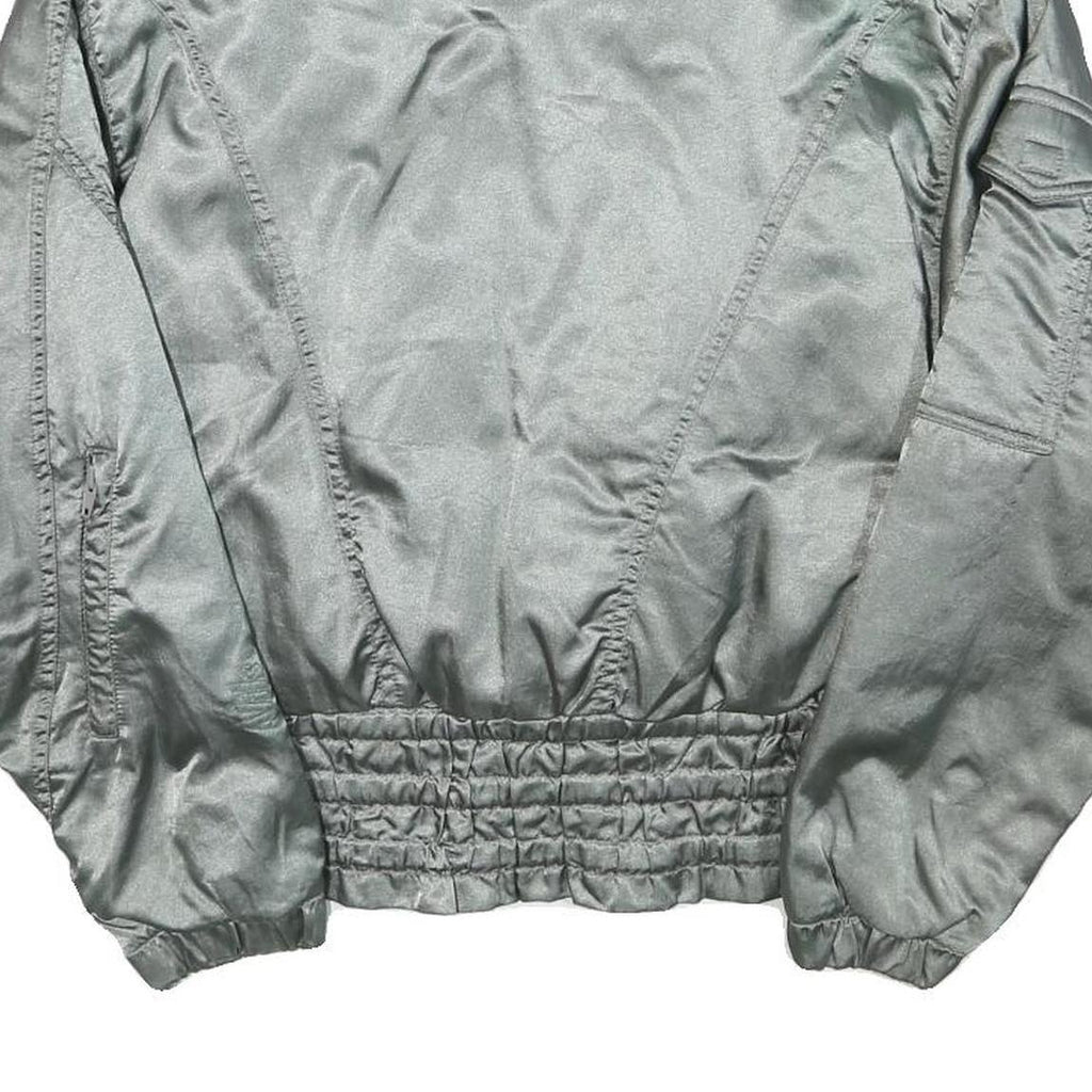 NILS Womens Silver Jacket XS Polyester Blend Plain Zip Casual Lightweight
