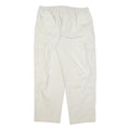 PAPADAY Mens Cotton Blend Cream Relaxed Straight Trousers W32 L27 Casual Zip