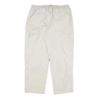 PAPADAY Mens Cotton Blend Cream Relaxed Straight Trousers W32 L27 Casual Zip