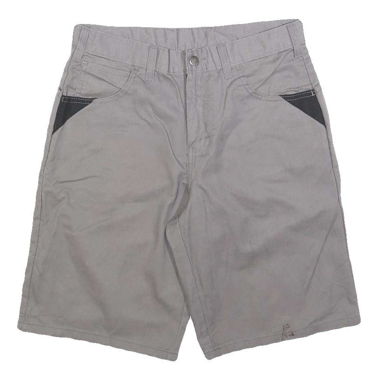 DICKIES Mens Shorts Grey & Black Casual Cotton Blend M W30 Workwear
