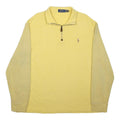 POLO RALPH LAUREN Mens Yellow Plain Cotton Jumper Half Zip Basic Knit XL Casual