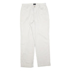 RIDERS Womens Cotton Blend White Regular Straight Trousers W30 L30 Comfortable