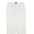 RIDERS Womens Cotton Blend White Regular Straight Trousers W30 L30 Comfortable