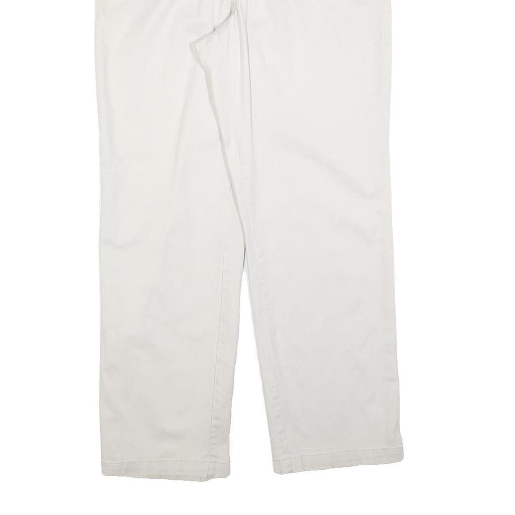 RIDERS Womens Cotton Blend White Regular Straight Trousers W30 L30 Comfortable