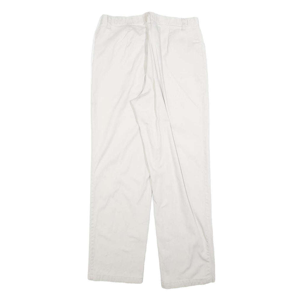 RIDERS Womens Cotton Blend White Regular Straight Trousers W30 L30 Comfortable
