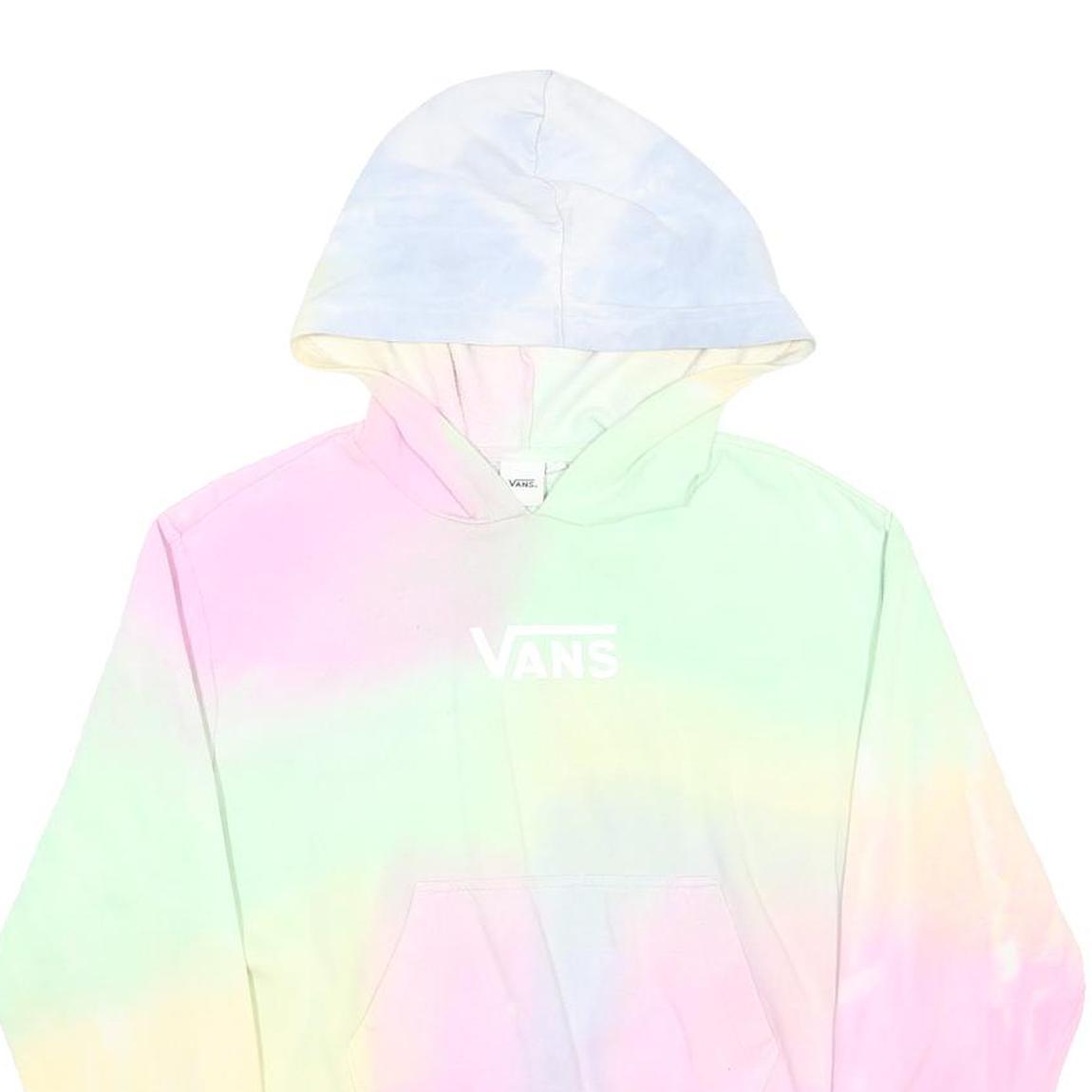 VANS Womens Pastel Tie Dye Hoodie S Cropped Pullover Casual Graphic