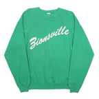 HANES Mens Green Zionsville Crew Neck L Cotton Blend Sweatshirt Casual Pullover