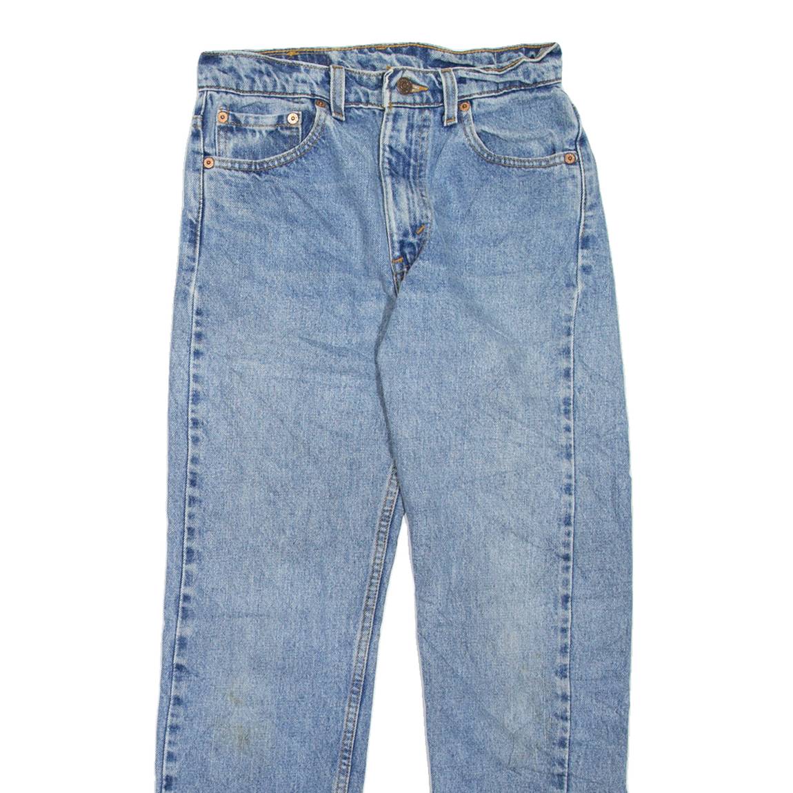 LEVI'S 505 Jeans Mens Blue Regular Straight 90s Stone Wash W28 L27