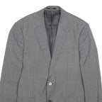 BOGGI Mens Grey Wool Button Jacket L Woven Classic Blazer Formal