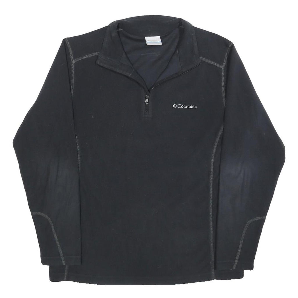 COLUMBIA Mens Black Pullover Outdoor Jumper Plain Regular Fit Polyester Knit M