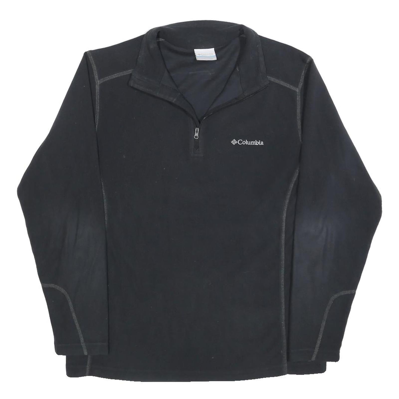 COLUMBIA Mens Black Pullover Outdoor Jumper Plain Regular Fit Polyester Knit M