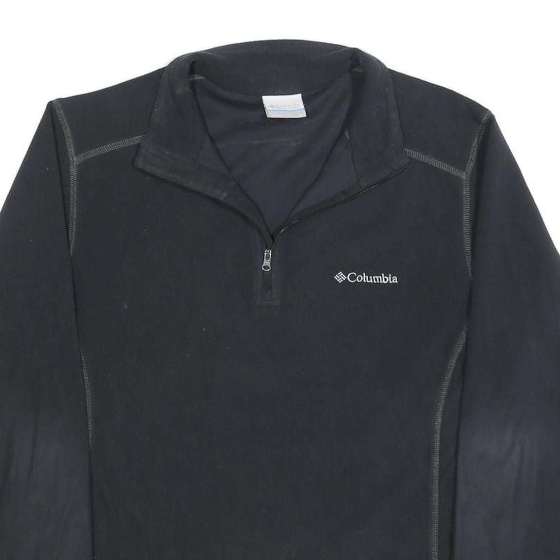 COLUMBIA Mens Black Pullover Outdoor Jumper Plain Regular Fit Polyester Knit M