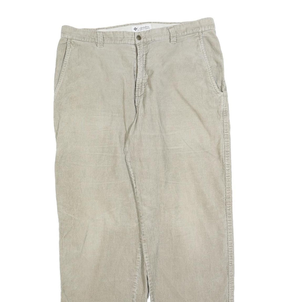 COLUMBIA Mens Cotton Blend Beige Regular Straight Trousers W36 L34 Casual