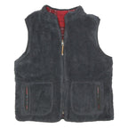 EDDIE BAUER Mens Black Reversible Fleece Jacket M Zip Casual Warm Vest