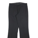 ENERGIE Womens Black Regular Flared Polyester Trousers W32 L32 Classic Zip