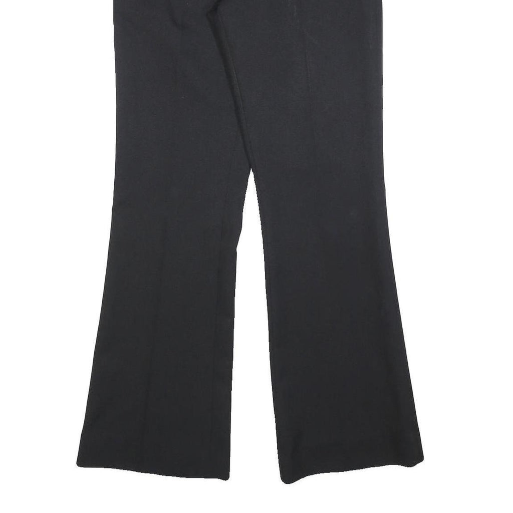 ENERGIE Womens Black Regular Flared Polyester Trousers W32 L32 Classic Zip