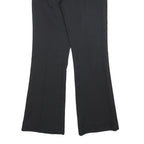 ENERGIE Womens Black Regular Flared Polyester Trousers W32 L32 Classic Zip
