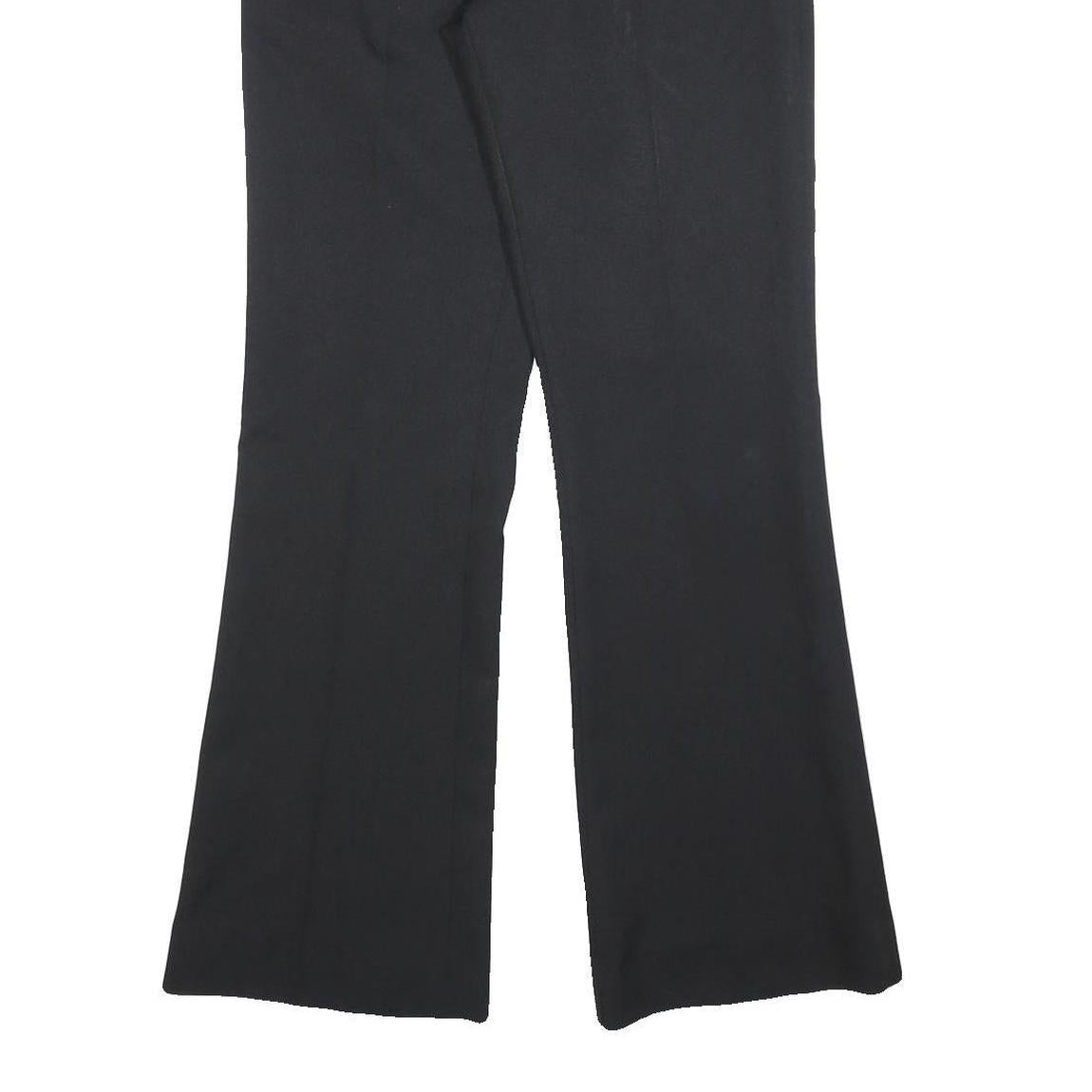 ENERGIE Womens Black Regular Flared Polyester Trousers W32 L32 Classic Zip