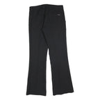 ENERGIE Womens Black Regular Flared Polyester Trousers W32 L32 Classic Zip