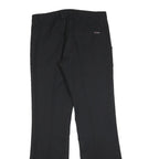 ENERGIE Womens Black Regular Flared Polyester Trousers W32 L32 Classic Zip
