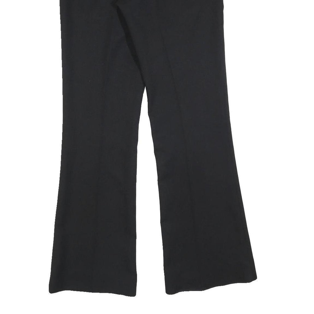 ENERGIE Womens Black Regular Flared Polyester Trousers W32 L32 Classic Zip