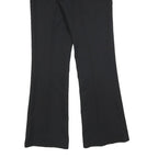 ENERGIE Womens Black Regular Flared Polyester Trousers W32 L32 Classic Zip