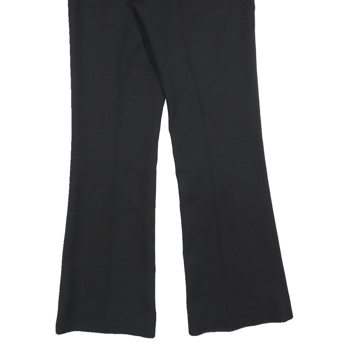 ENERGIE Womens Black Regular Flared Polyester Trousers W32 L32 Classic Zip