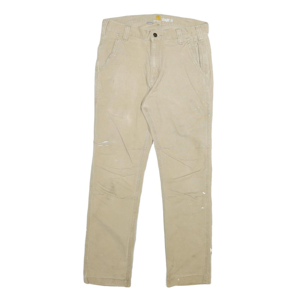 CARHARTT Mens Cotton Blend Beige Regular Straight Leg Trousers W30 L29 Workwear