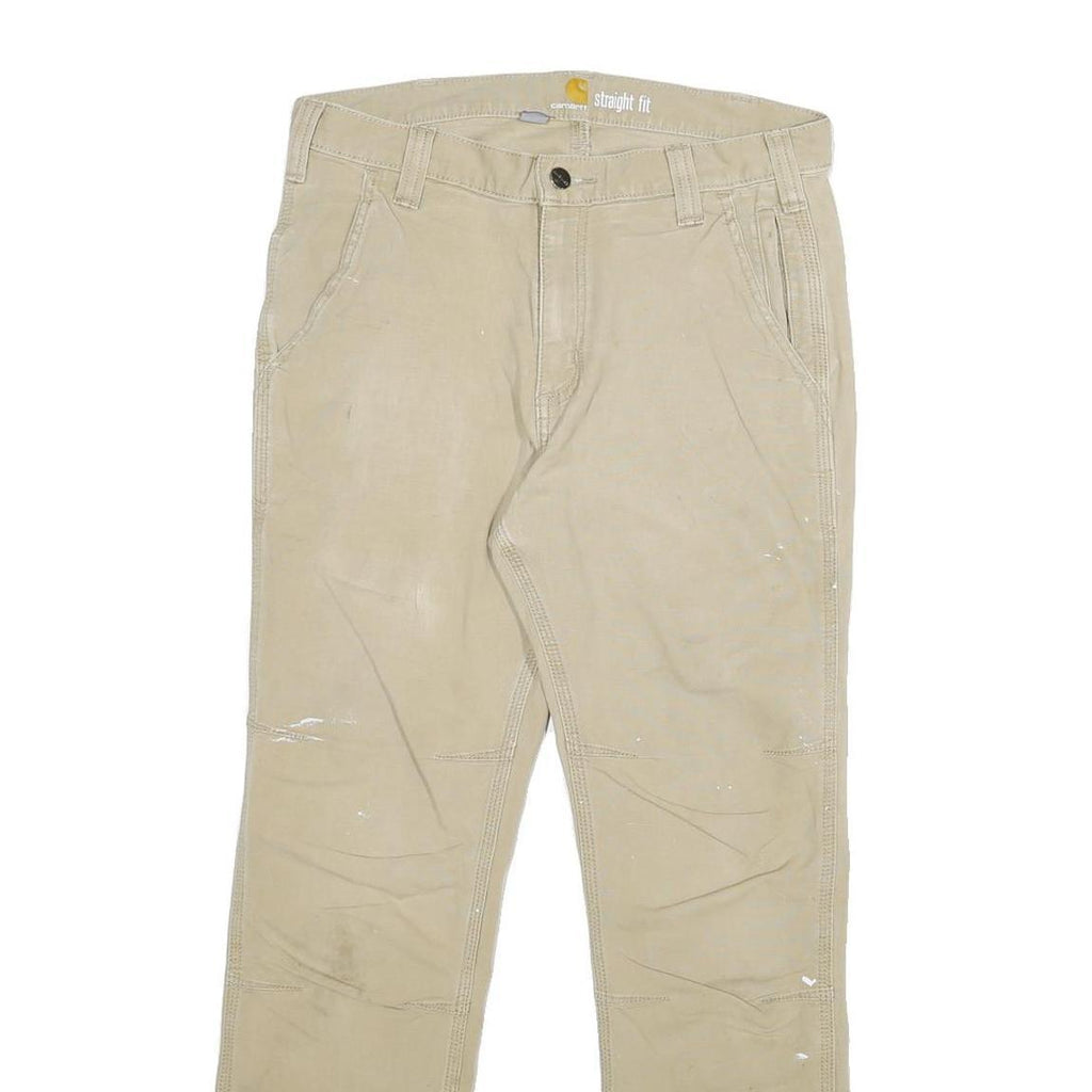 CARHARTT Mens Cotton Blend Beige Regular Straight Leg Trousers W30 L29 Workwear