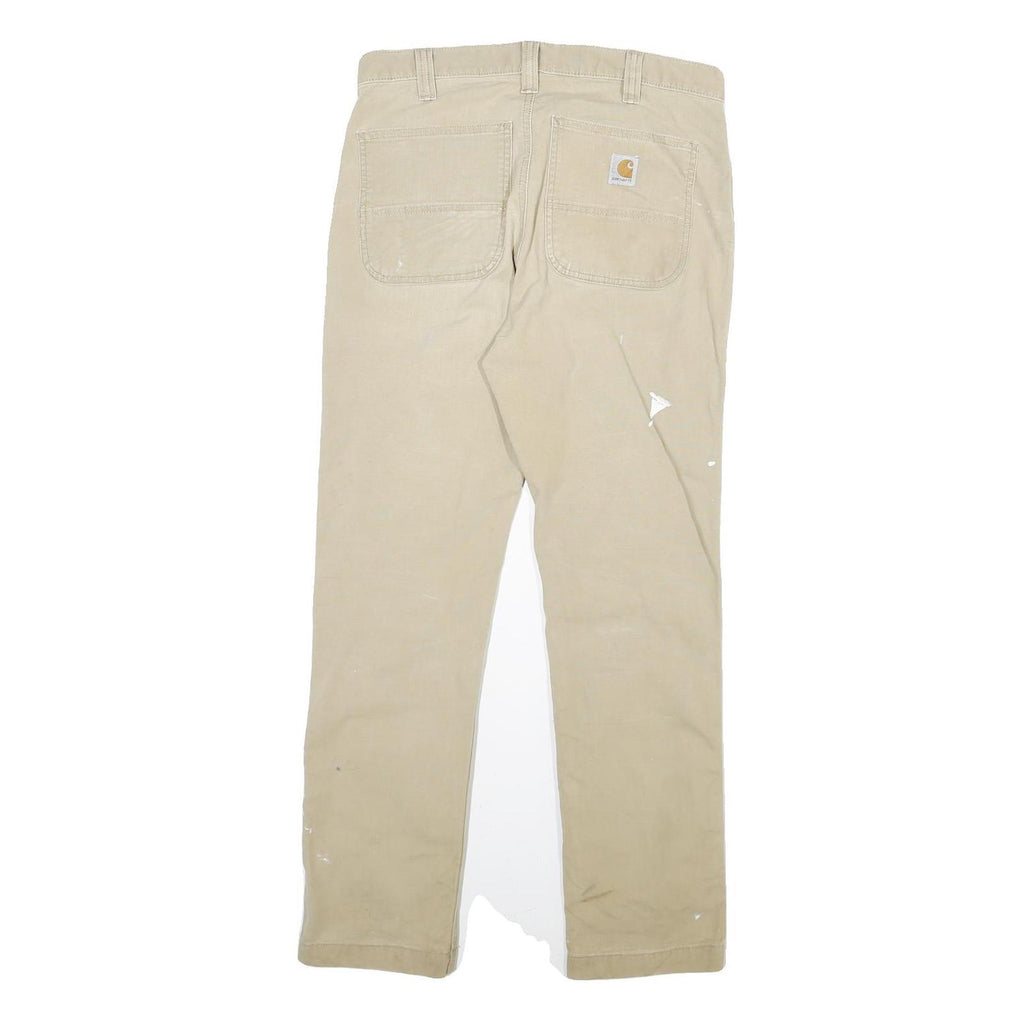 CARHARTT Mens Cotton Blend Beige Regular Straight Leg Trousers W30 L29 Workwear