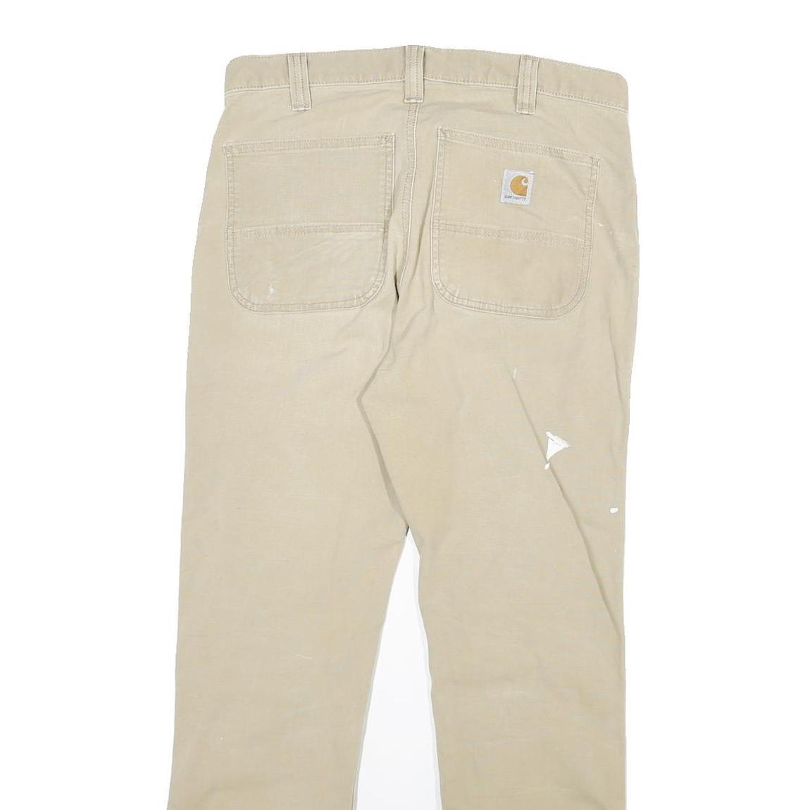 CARHARTT Mens Cotton Blend Beige Regular Straight Leg Trousers W30 L29 Workwear