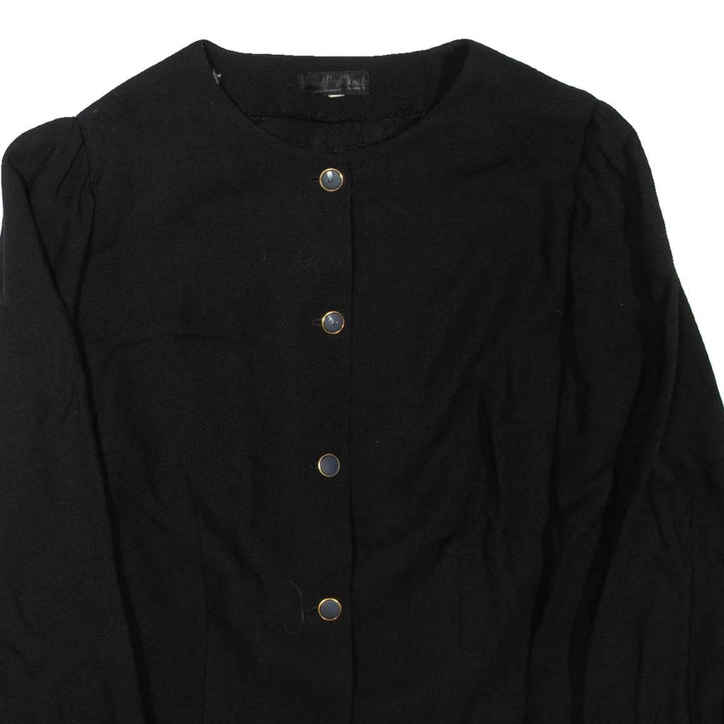 Womens Blouse Black Long Sleeve Viscose M
