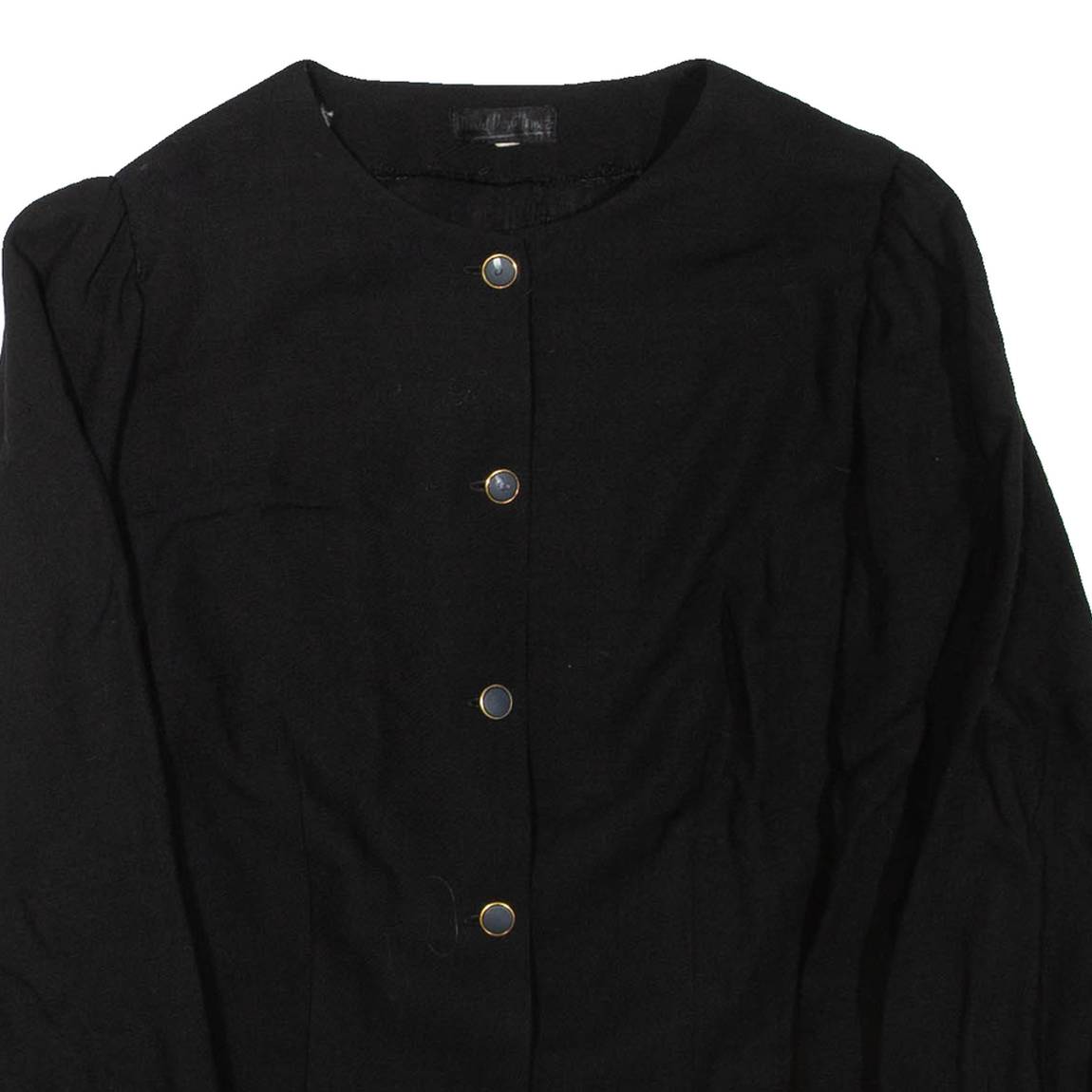 Womens Blouse Black Long Sleeve Viscose M