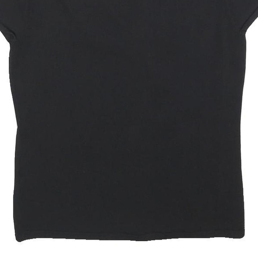 CANNELLA Womens Black Printed Top Short Sleeve Round Neck M Embellished