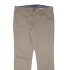 TOMMY HILFIGER Mens Cotton Blend Beige Slim Straight Trousers W38 L34 Casual