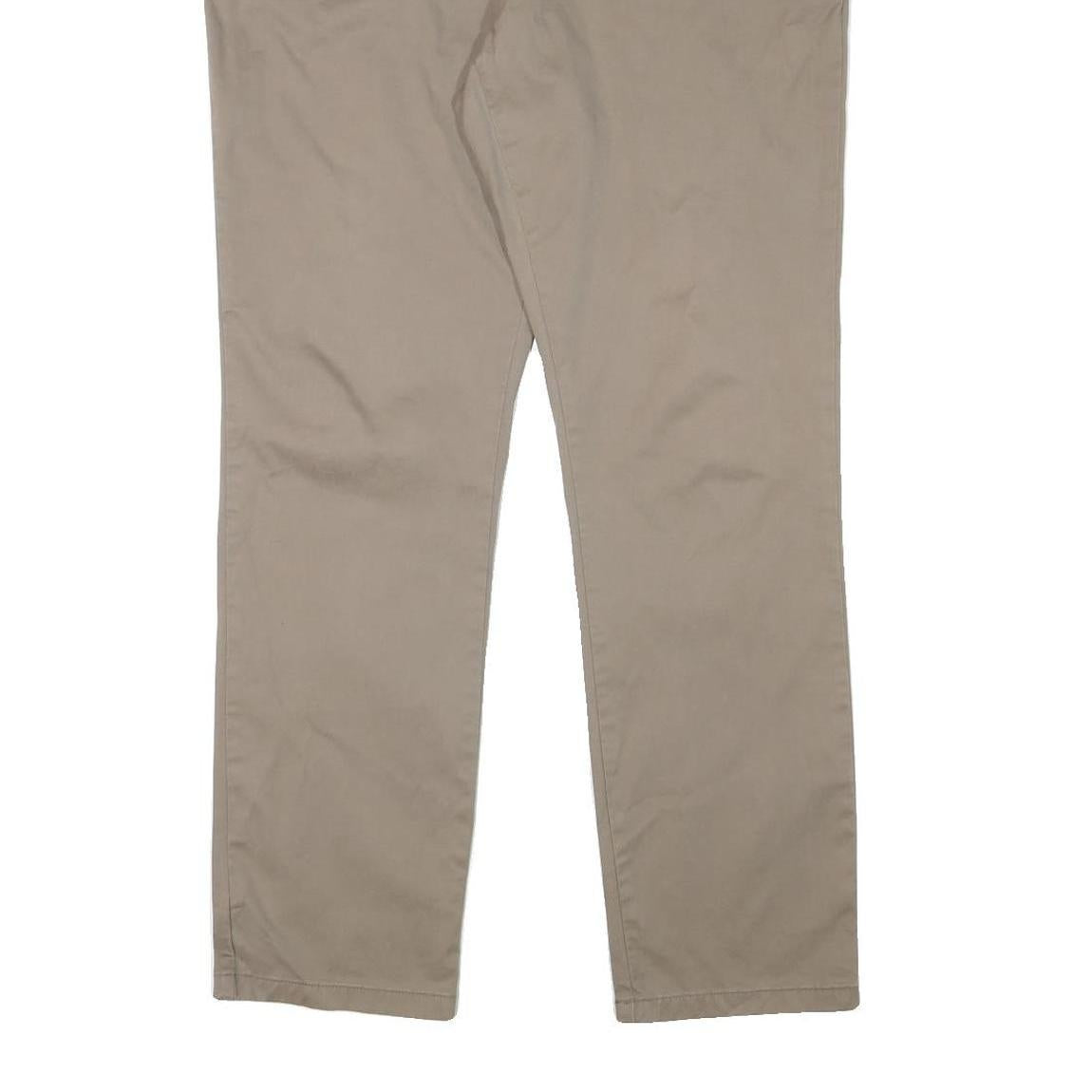 TOMMY HILFIGER Mens Cotton Blend Beige Slim Straight Trousers W38 L34 Casual