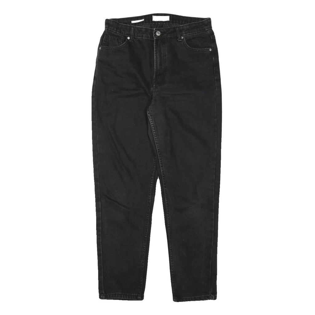 BERSHKA Womens Jeans Black Relaxed Straight Denim Medium W30 L29 Classic Style