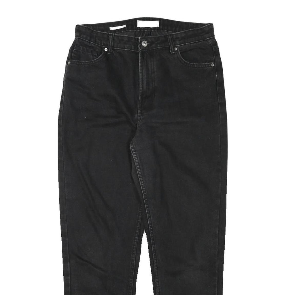 BERSHKA Womens Jeans Black Relaxed Straight Denim Medium W30 L29 Classic Style