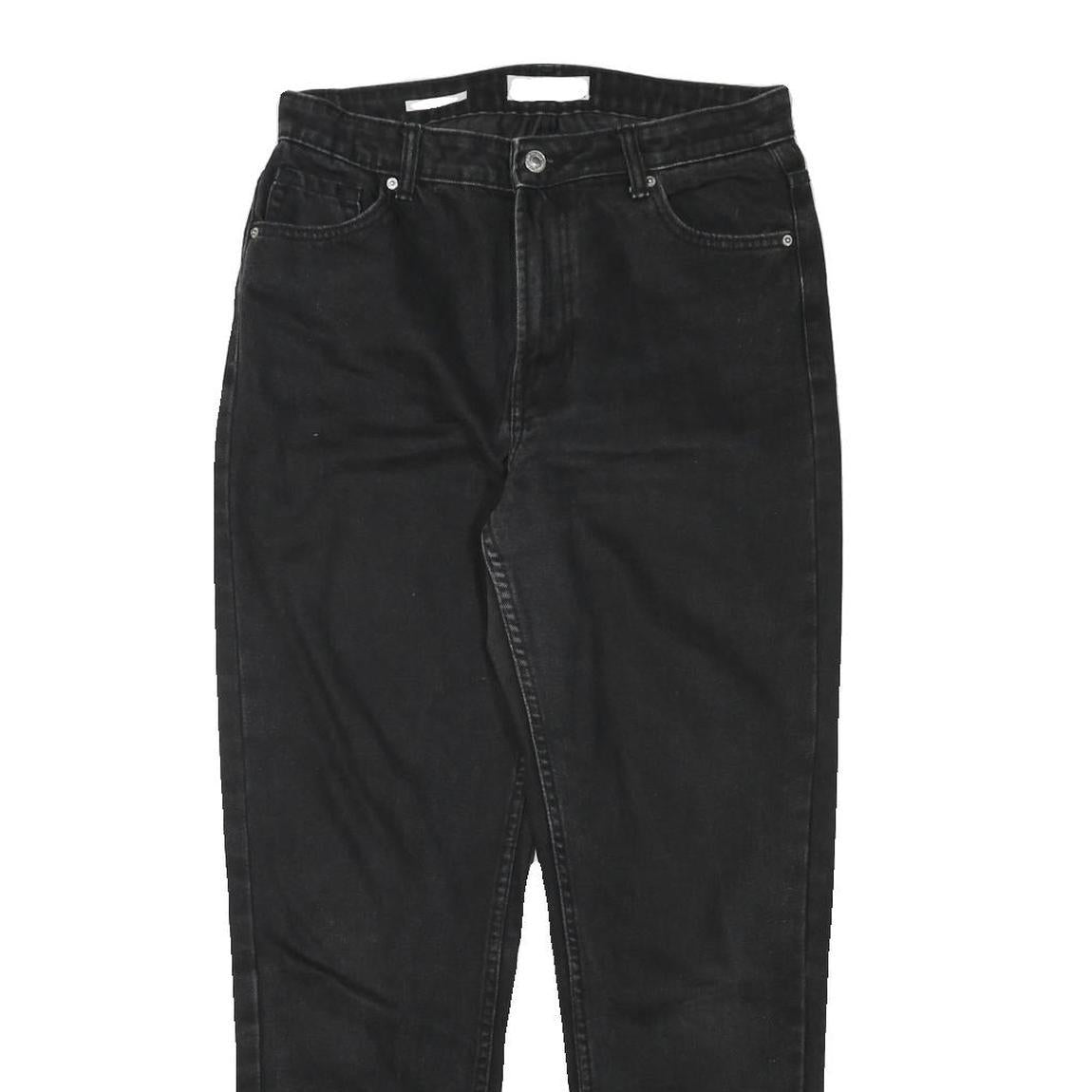 BERSHKA Womens Jeans Black Relaxed Straight Denim Medium W30 L29 Classic Style