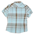 THE NORTH FACE Womens Blue & Brown Check Shirt L Lightweight Outdoor Casual