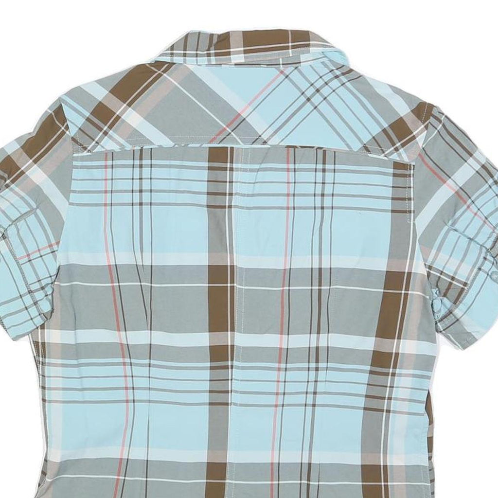THE NORTH FACE Womens Blue & Brown Check Shirt L Lightweight Outdoor Casual