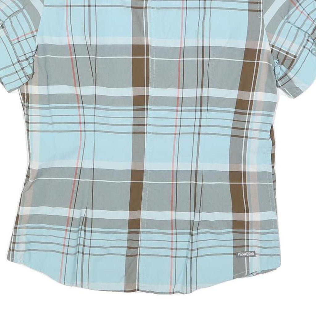 THE NORTH FACE Womens Blue & Brown Check Shirt L Lightweight Outdoor Casual