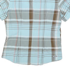 THE NORTH FACE Womens Blue & Brown Check Shirt L Lightweight Outdoor Casual