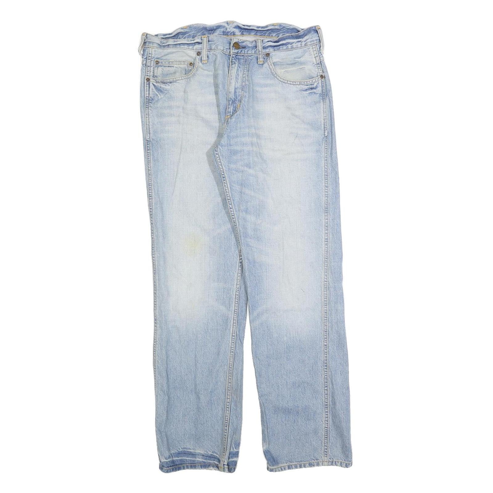 CARHARTT Mens Jeans Blue Regular Straight Denim Light W30 L32 Classic Zip