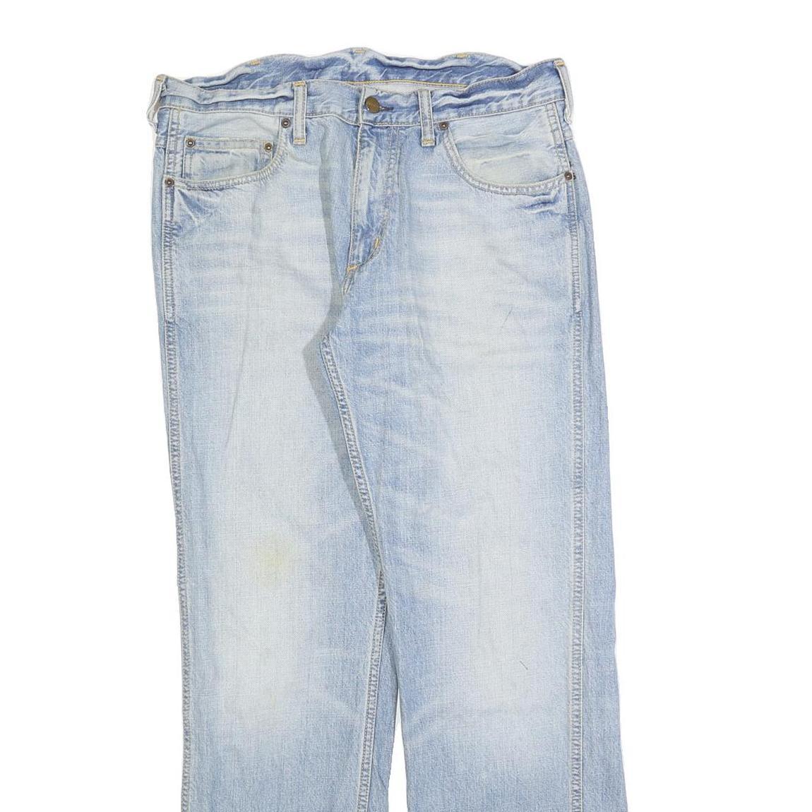 CARHARTT Mens Jeans Blue Regular Straight Denim Light W30 L32 Classic Zip