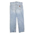 CARHARTT Mens Jeans Blue Regular Straight Denim Light W30 L32 Classic Zip