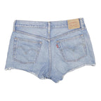 LEVI'S Womens Denim Blue Cotton Casual Shorts S W28 Frayed Hem Pockets